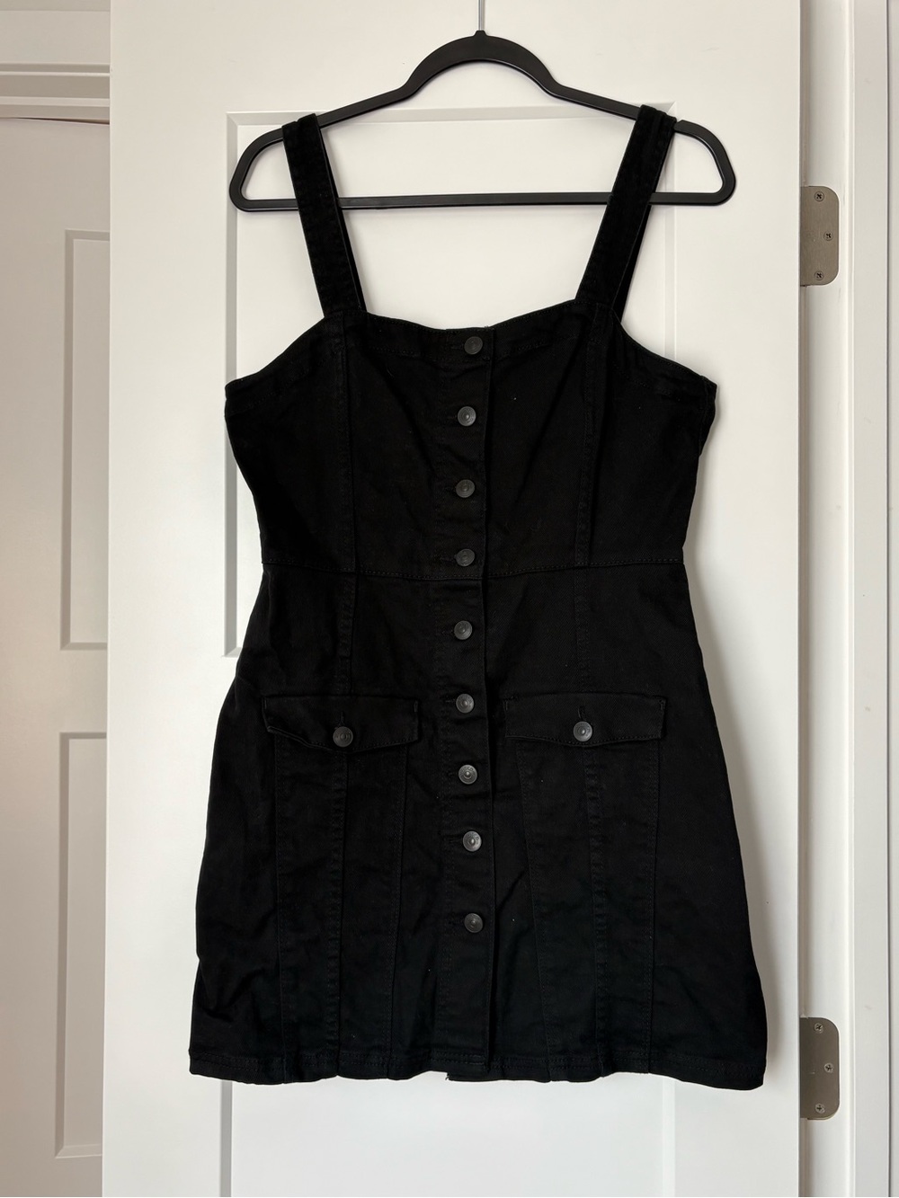 H&M Divided Black Denim Mini Dress Goth Grunge Whimsigoth Dark Academia
